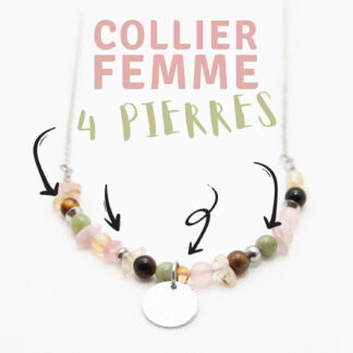 Collier lithothérapie femme avec pierres naturelles au choix