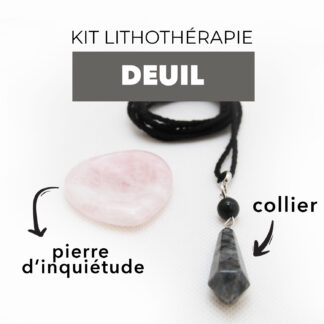 Kit lithothérapie avec collier et pierre de pouce pour le deuil