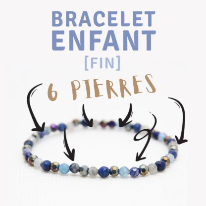 Bracelet pour enfant avec petites pierres naturelles au choix