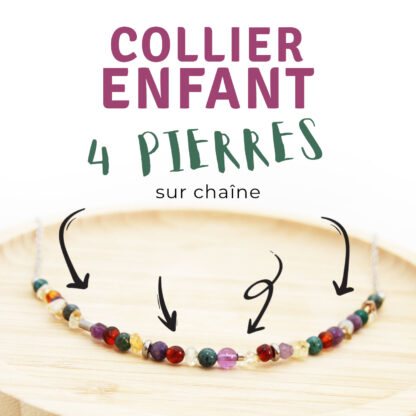 Collier sur Chaîne Enfant 4 pierres